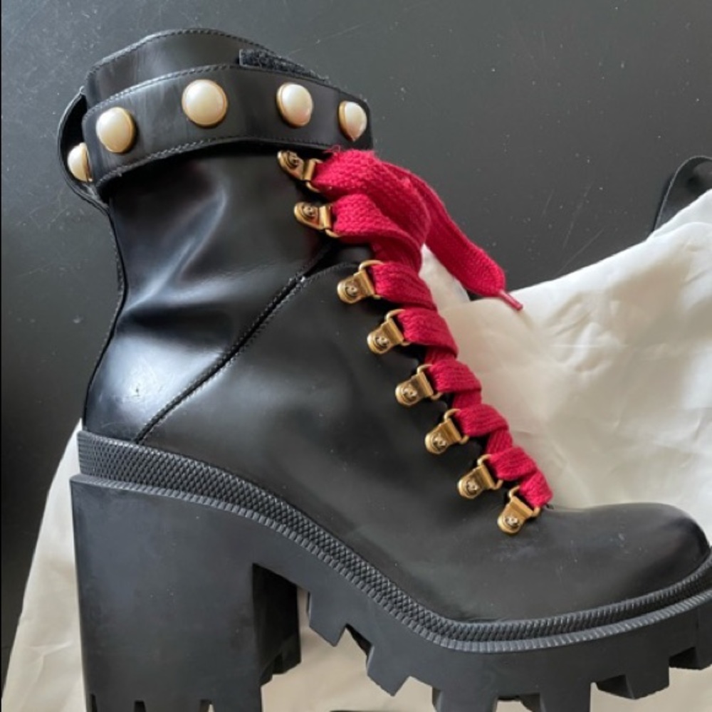 Gucci Black Trip Combat Boots